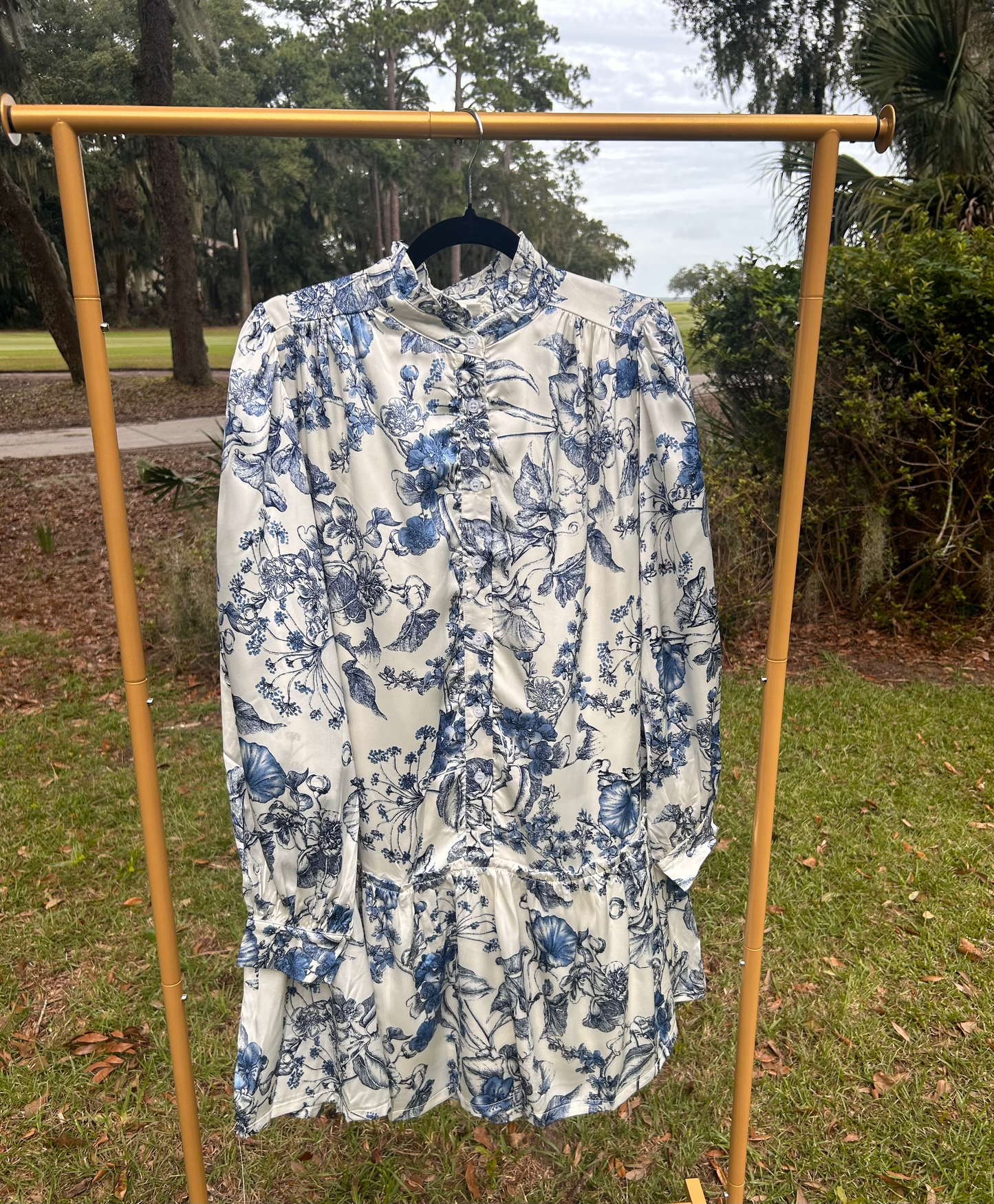 Navy & White Floral Mini Dress