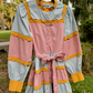 Multicolor Striped Scallop Dress
